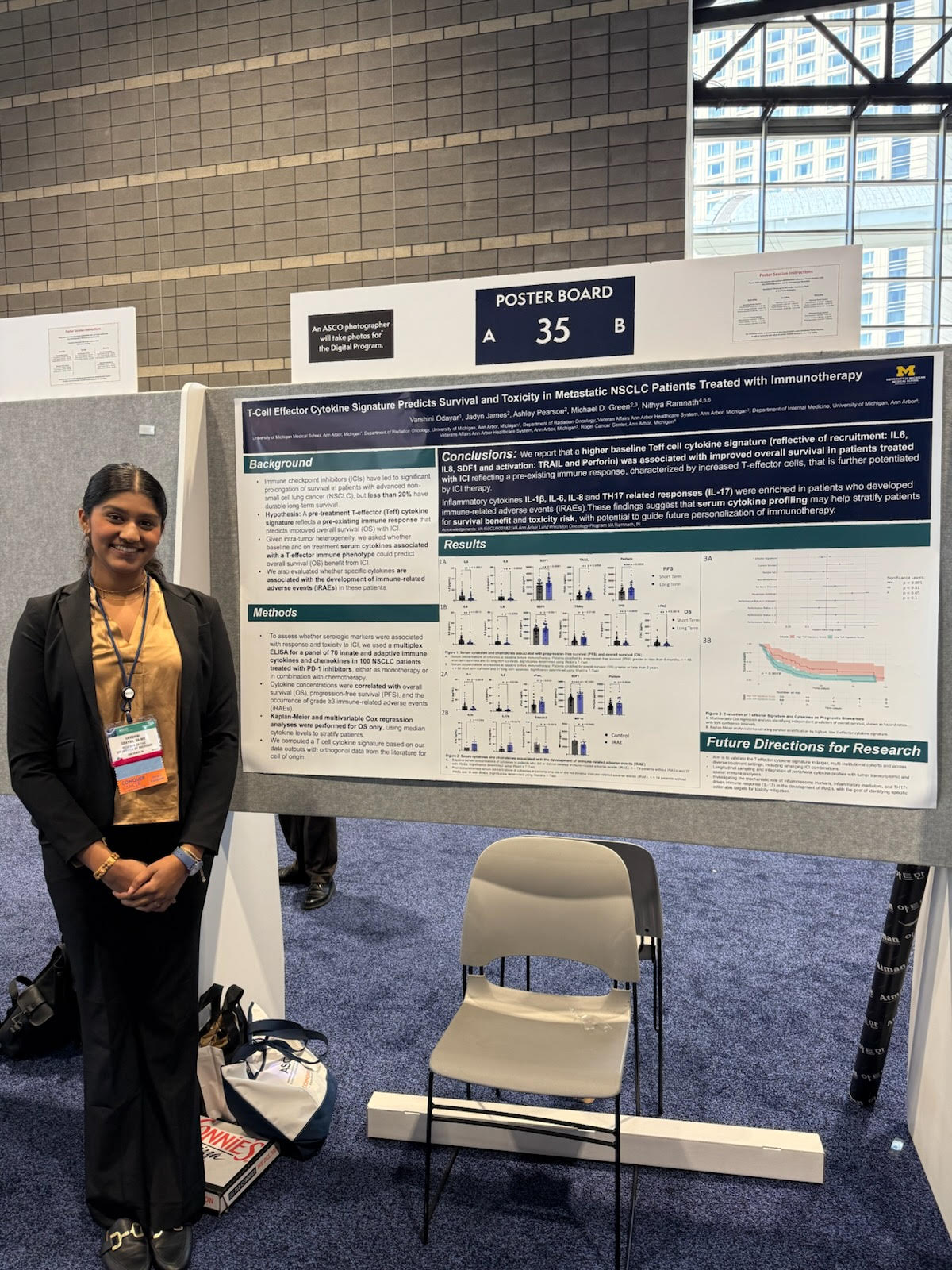 Varshini Odayar, a first-year medical student at Michigan, presented her poster at the American Society of Clinical Oncology